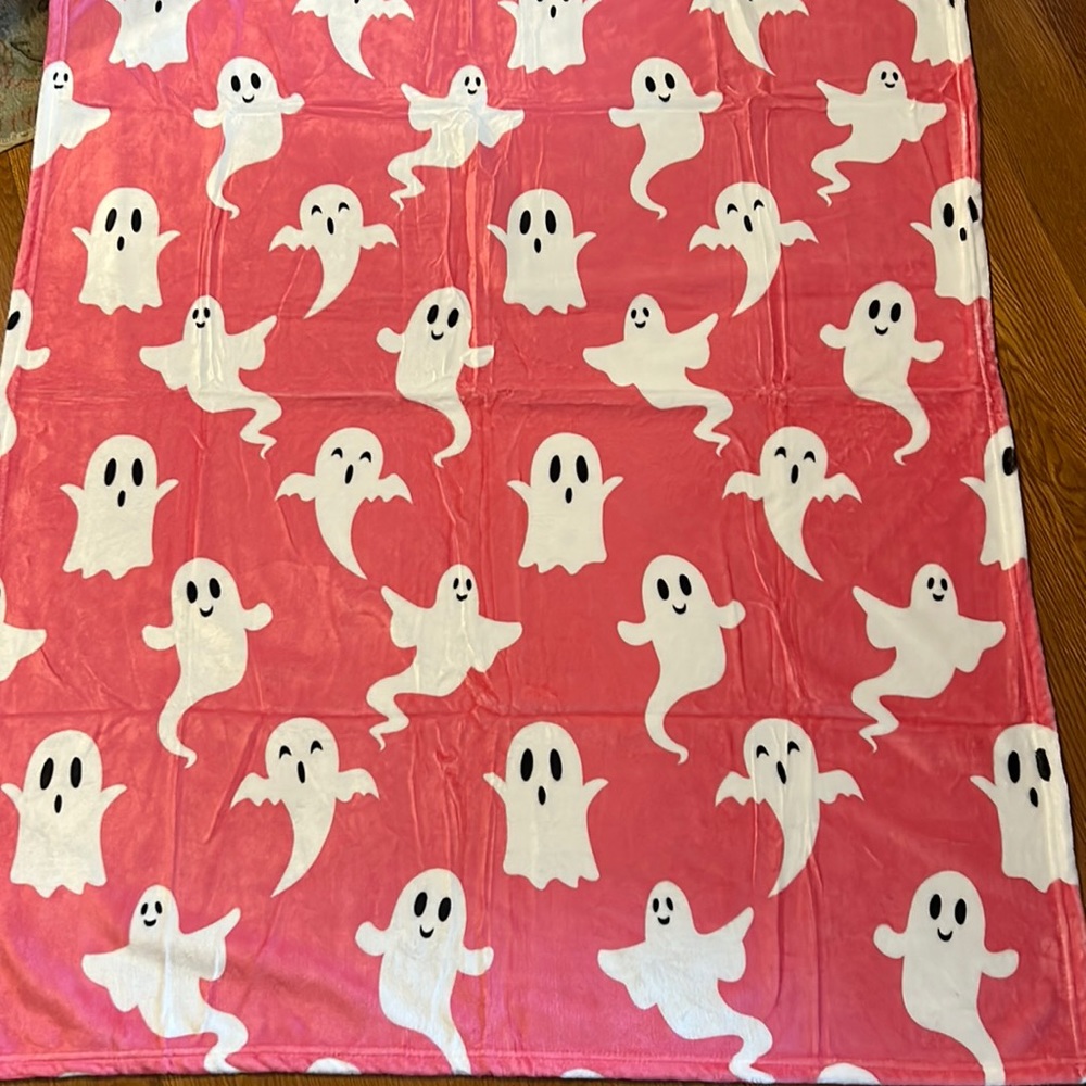 Pink Ghost Throw Blanket